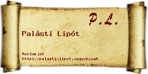 Palásti Lipót névjegykártya